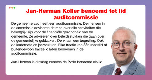 Jan-Herman is lid geworden van de auditcommissie